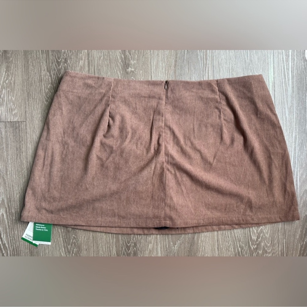 High Waisted Invisible Zipper 2-in-1 A Line Mini Corduroy Casual Skirt - Picture 6 of 14